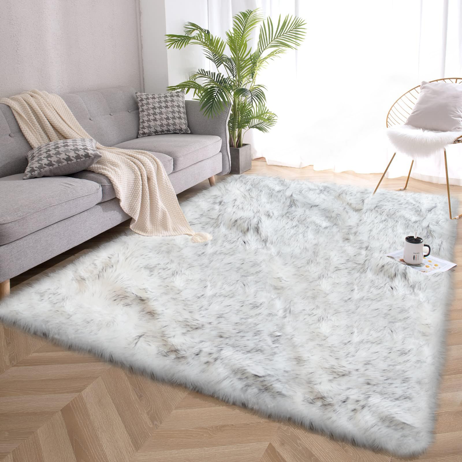 Amazon.com: Goolela Sheepskin Area Rug 9x12 Fluffy Fuzzy Furry Rug